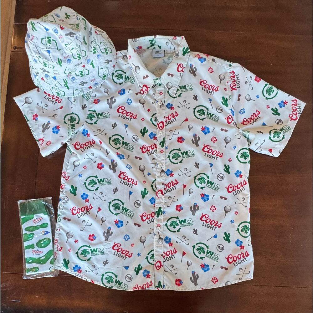 WM Phoenix Open Men’s Golf Party Shirt + Bucket Hat + Socks Set Size XL